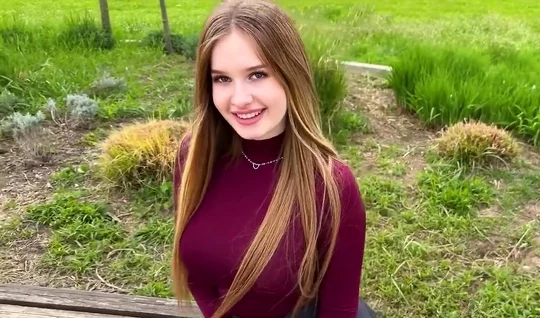 A beauty with big milkings ended up in the bed of a pick-up artist